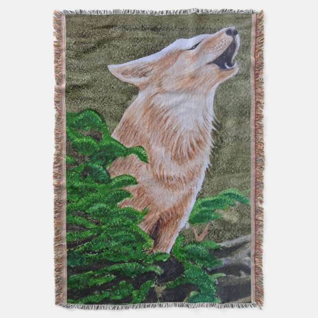Howling Coyote Decke (Vorderseite Vertikal)
