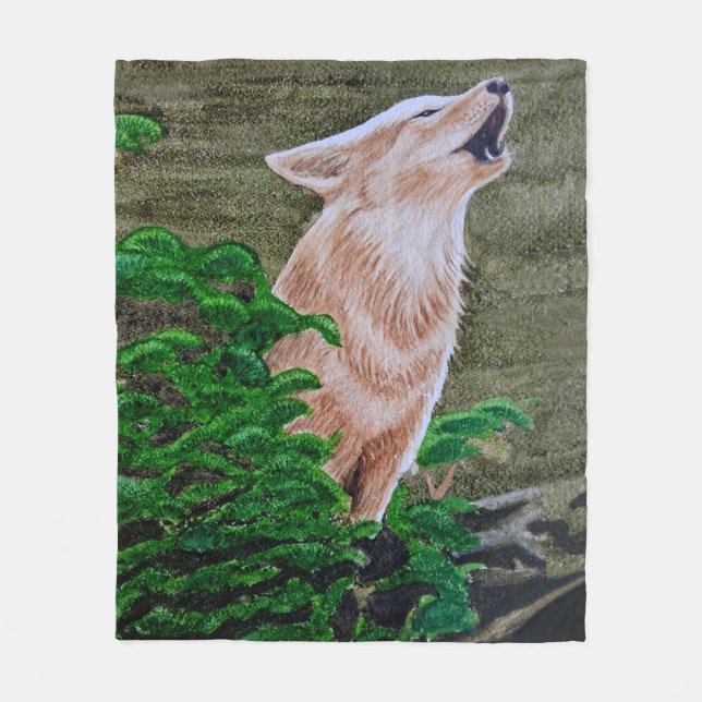Howling Coyote Fleecedecke (Vorderseite)