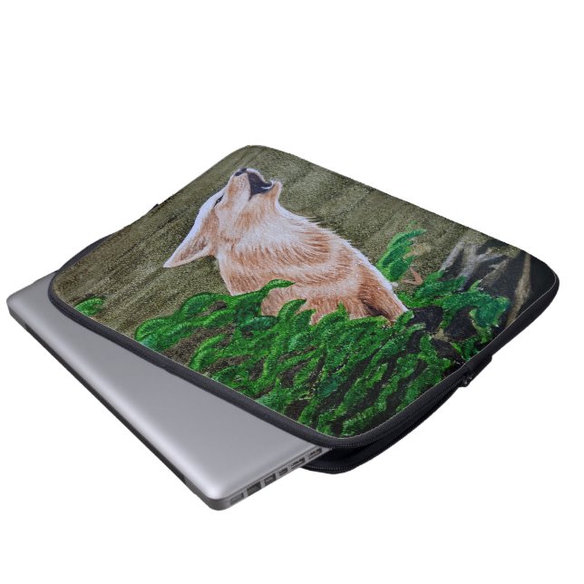 Howling Coyote Laptopschutzhülle (Vorne Knopf)