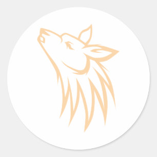 Howling Coyote Runder Aufkleber