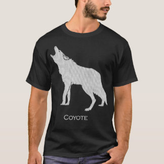 Howling Coyote Zeichnend Silhouette Style T-Shirt