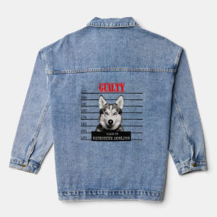 Howling Husky Lover Guilty Pet Prison Dog Husky Mu Jeansjacke