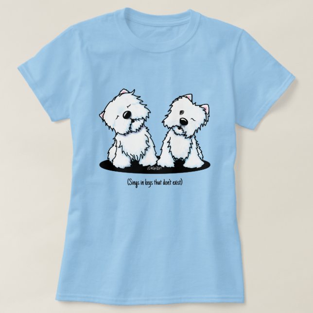 Howling KiniArt Westie Chiens T-shirt (Design devant)