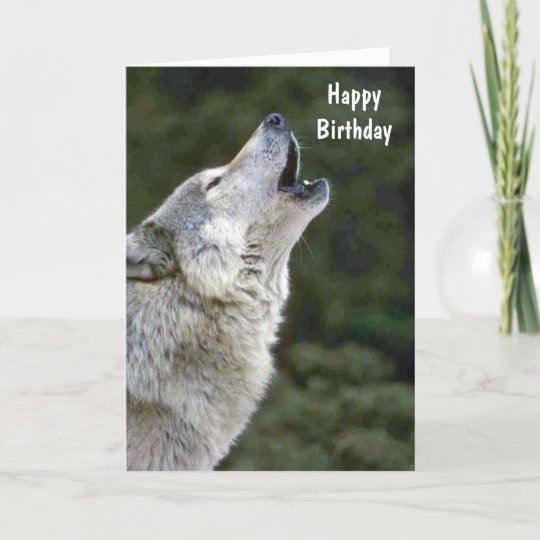 Howling Loup Gris Belle Carte D Anniversaire Perso Zazzle Ch