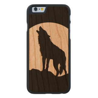 Howling loup silhouette bois iPhone 6 coque