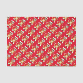 Howling singend Hund rot Weihnachtspapier Seidenpapier