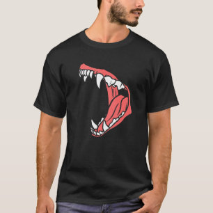 Howling Snarling Wolf Canine Mouth Beängstigender T-Shirt