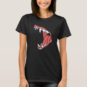 Howling Snarling Wolf Canine Mouth Beängstigender T-Shirt