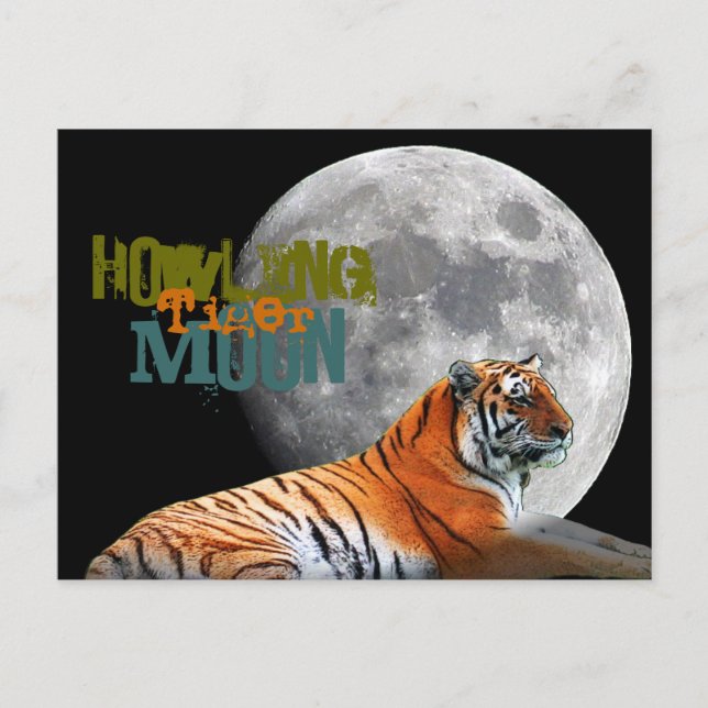 Howling Tiger Moon Postkarte (Vorderseite)