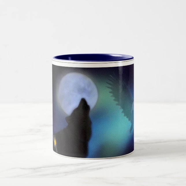 Howling Wolf, Adler, Moon & Shaman Drink Tasse (Mittel)