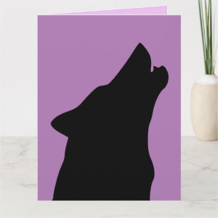 HOWLING WOLF ART BIRTHDAY GREETING CARD KARTE