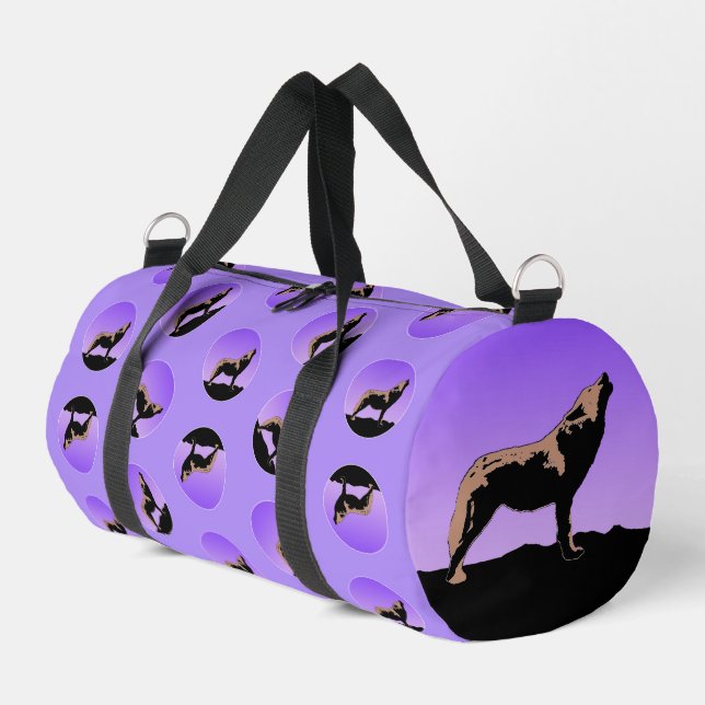 Howling Wolf at Sunset - Original Wildlife Art Duffle Bag (Linke Seite)