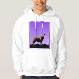 Howling Wolf at Sunset - Original Wildlife Art Hoodie