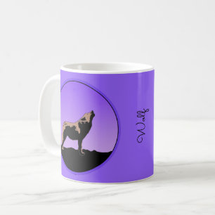 Howling Wolf at Sunset - Original Wildlife Art Kaffeetasse
