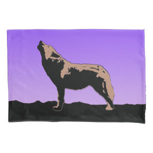 Howling Wolf at Sunset - Original Wildlife Art Kissenbezug
