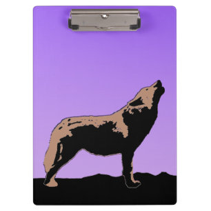 Howling Wolf at Sunset - Original Wildlife Art Klemmbrett