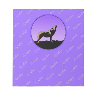 Howling Wolf at Sunset - Original Wildlife Art Notizblock