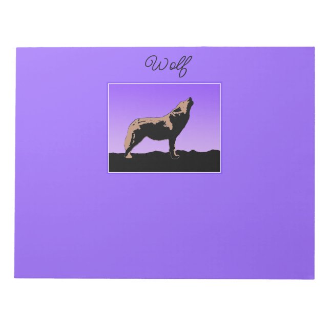 Howling Wolf at Sunset - Original Wildlife Art Notizblock (Vorderseite)