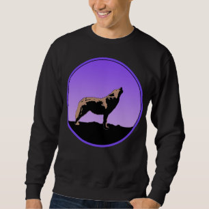 Howling Wolf at Sunset - Original Wildlife Art Sweatshirt
