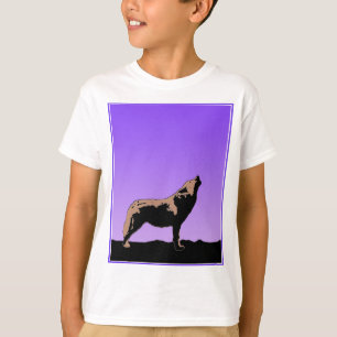 Howling Wolf at Sunset - Original Wildlife Art T-Shirt