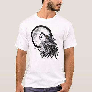 Howling Wolf auf Vollmond - Stammeskunst T-Shirt