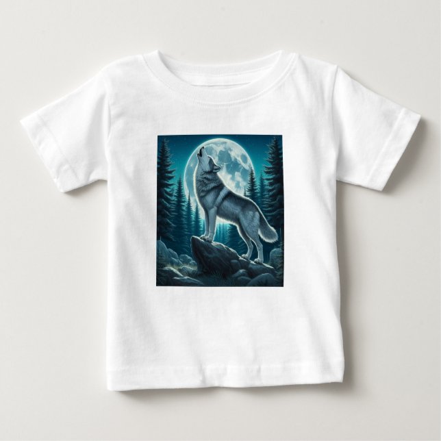 Howling Wolf Baby T-shirt (Vorderseite)