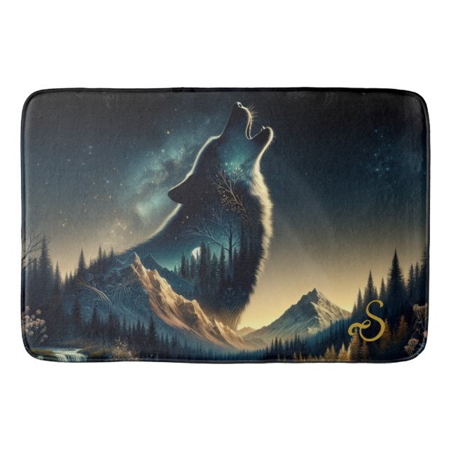Howling Wolf Badematte (Vorderseite)