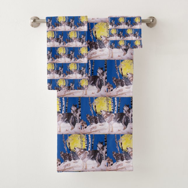 HOWLING WOLF BADHANDTUCH SET (Insitu)