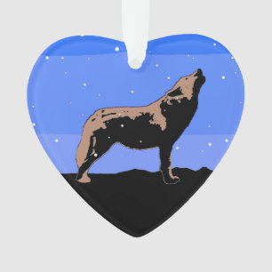 Howling Wolf en hiver - Art faunique original