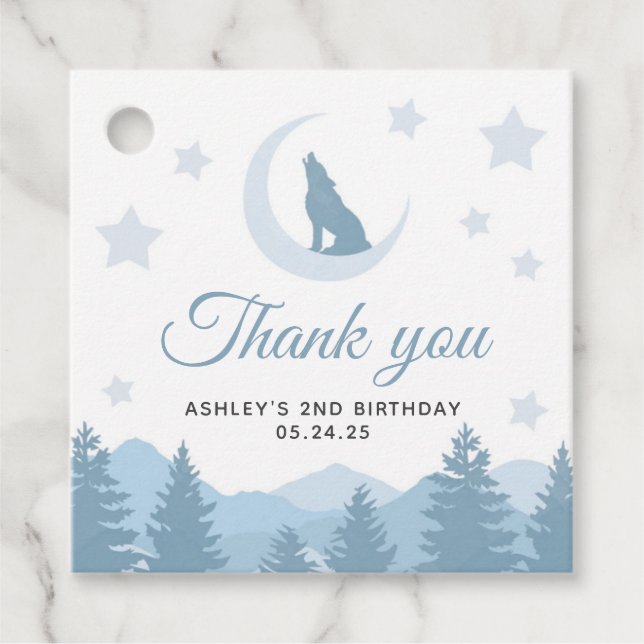 Howling Wolf Favor Tag Geschenkanhänger (Vorderseite)