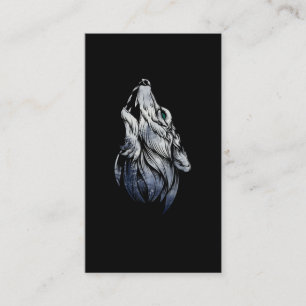 Howling Wolf Forest Animal Wolves Kunst Visitenkarte