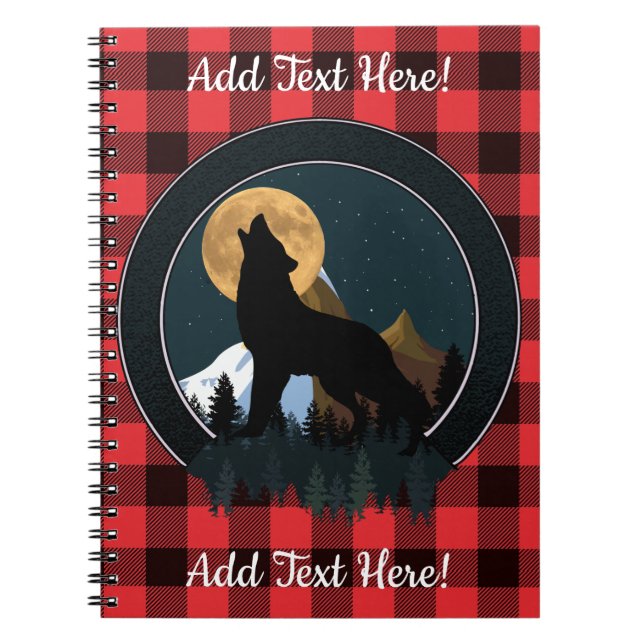 Howling Wolf Full Moon Notizblock (Vorderseite)