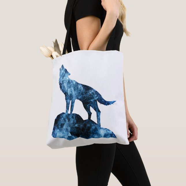 Howling Wolf funkelnd Silhouette Tasche (Von Nahem)