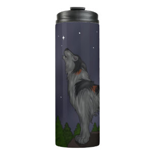 Howling Wolf (Grau) Thermosbecher