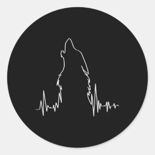 Howling Wolf Hebeat Spirit Animal Wolf Runder Aufkleber
