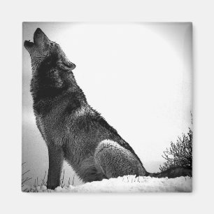 Howling Wolf im Schnee Magnet