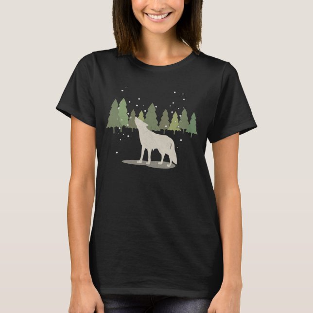Howling Wolf im Schneewald-T - Shirt (Vorderseite)