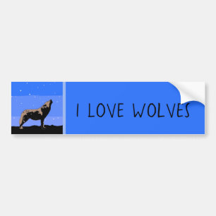 Howling Wolf im Winter - Original Wildlife Art Autoaufkleber