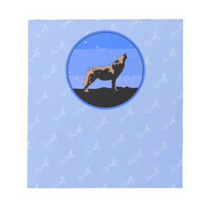 Howling Wolf im Winter - Original Wildlife Art Notizblock