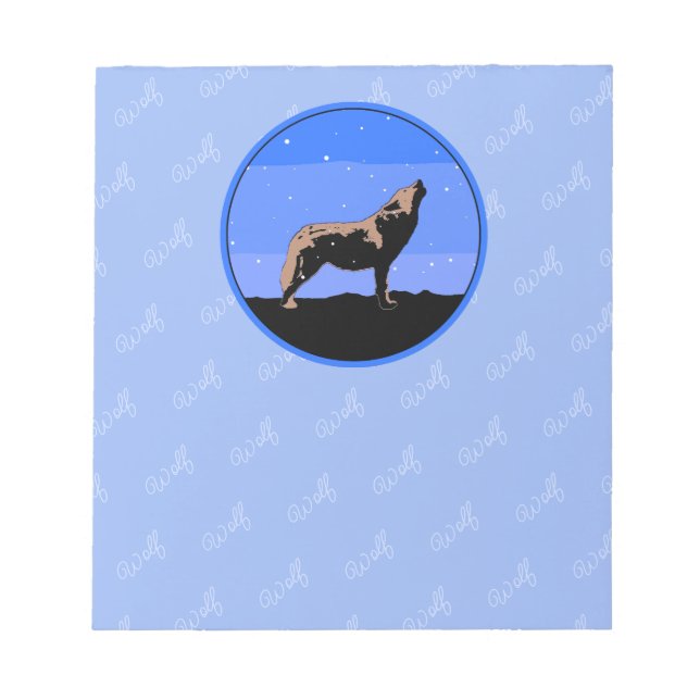Howling Wolf im Winter - Original Wildlife Art Notizblock (Vorderseite)