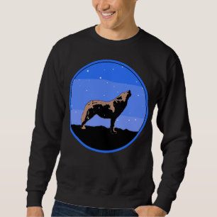 Howling Wolf im Winter - Original Wildlife Art Sweatshirt