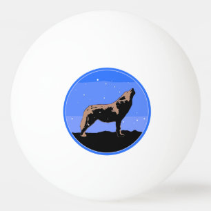 Howling Wolf im Winter - Original Wildlife Art Tischtennisball