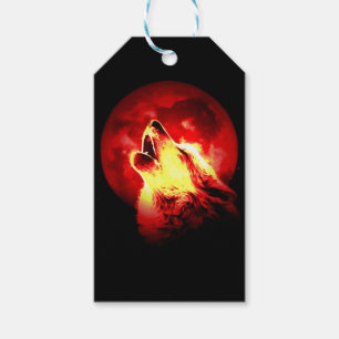 Howling Wolf in der roten Nacht Geschenkanhänger