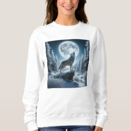 Howling Wolf In Winter Sweatshirt
