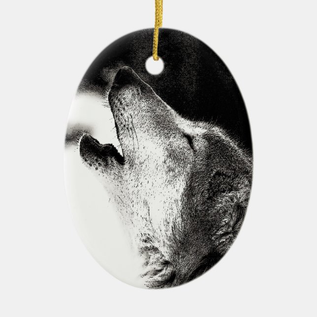 Howling Wolf Keramikornament (Vorne)