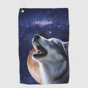 Howling Wolf Monogram Golfhandtuch