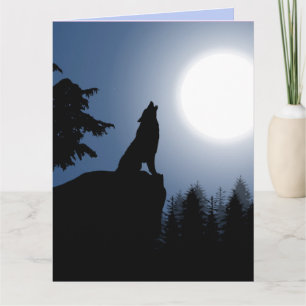 HOWLING WOLF MOON ART CARTE DE SALUT D'ANNIVERSAIR