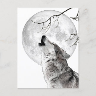 Howling Wolf, Moon, Gothic, Nature Postkarte