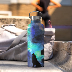 Howling Wolf Moonlight - Mystische Forest Night Wa Thermosbecher