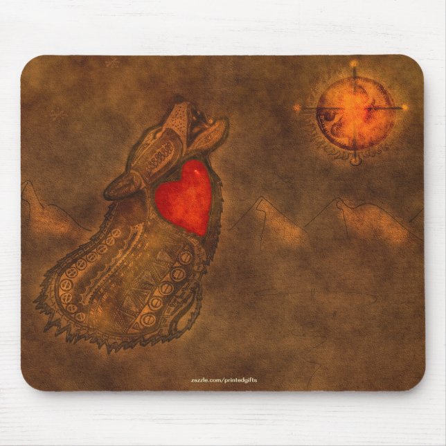 Howling Wolf Ojibwe Art Mousepad (Vorne)
